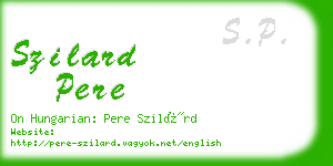 szilard pere business card